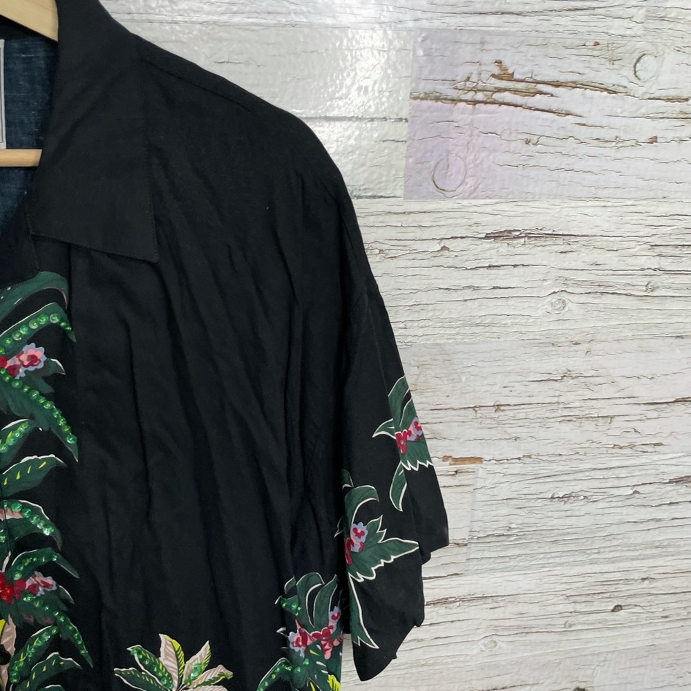 Surya black vintage button down top shirt floral - Picture 6 of 14